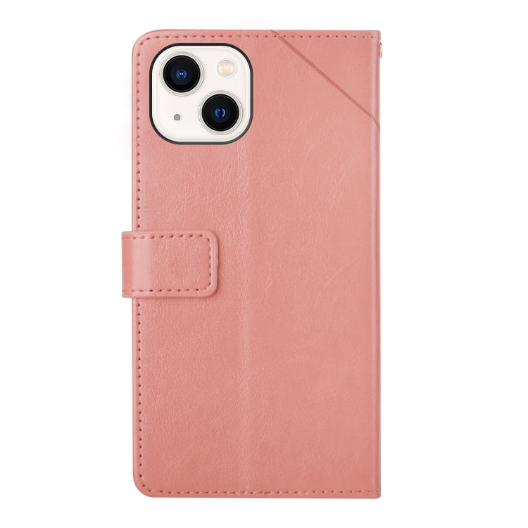 For iPhone 13 Y Stitching Horizontal Flip Leather Phone Case with Holder & Card Slots & Wallet & Photo Frame