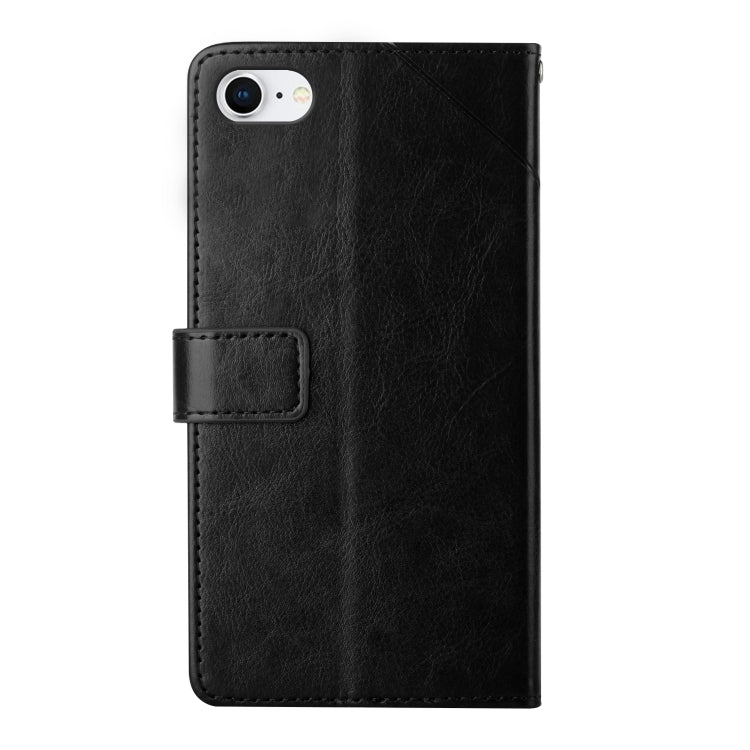 For iPhone SE 2022 / SE 2020 / 8 / 7 Y Stitching Horizontal Flip Leather Phone Case with Holder & Card Slots & Wallet & Photo Frame