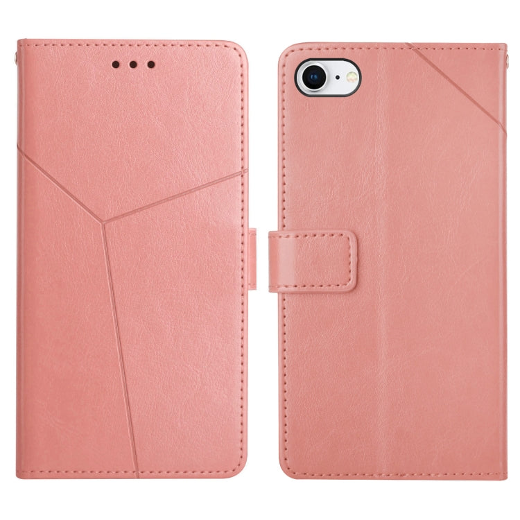 For iPhone SE 2022 / SE 2020 / 8 / 7 Y Stitching Horizontal Flip Leather Phone Case with Holder & Card Slots & Wallet & Photo Frame
