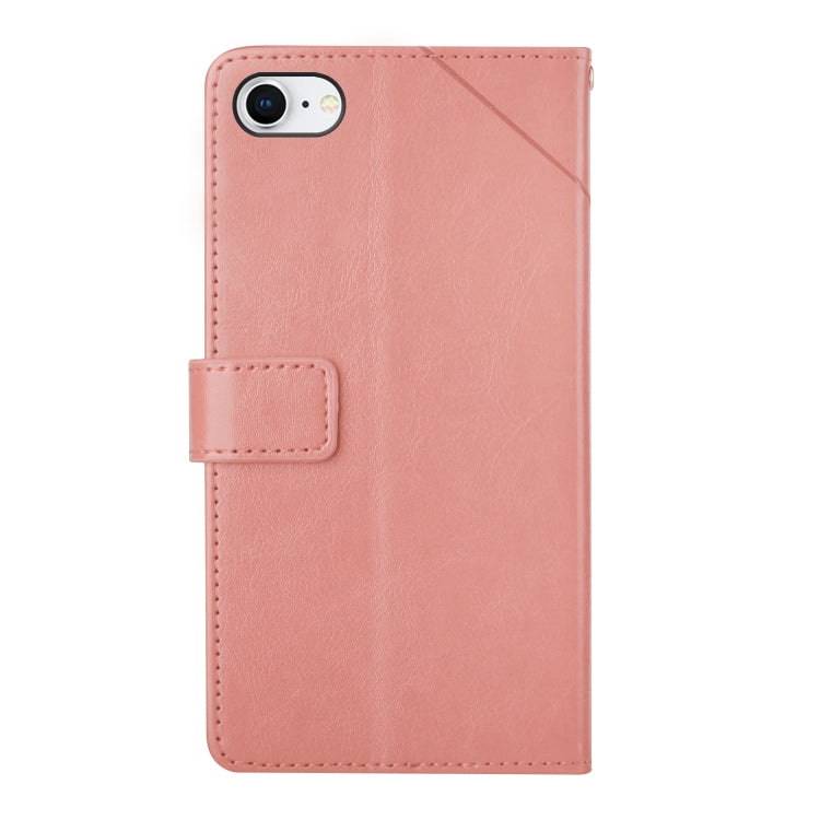For iPhone SE 2022 / SE 2020 / 8 / 7 Y Stitching Horizontal Flip Leather Phone Case with Holder & Card Slots & Wallet & Photo Frame