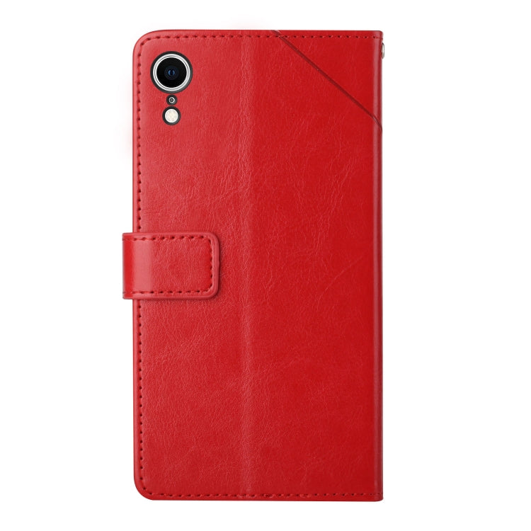 For iPhone XR Y Stitching Horizontal Flip Leather Phone Case with Holder & Card Slots & Wallet & Photo Frame