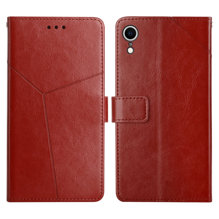For iPhone XR Y Stitching Horizontal Flip Leather Phone Case with Holder & Card Slots & Wallet & Photo Frame
