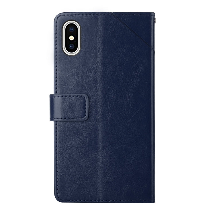 For iPhone XS Max Y Stitching Horizontal Flip Leather Phone Case with Holder & Card Slots & Wallet & Photo Frame