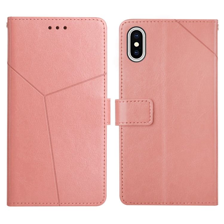 For iPhone XS Max Y Stitching Horizontal Flip Leather Phone Case with Holder & Card Slots & Wallet & Photo Frame
