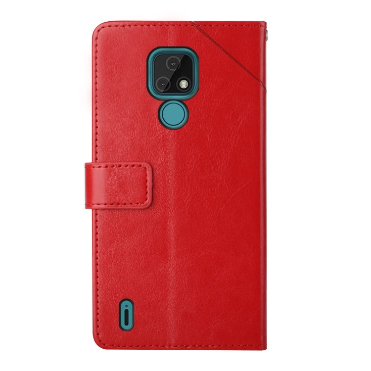 For Motorola Moto E7 Y Stitching Horizontal Flip Leather Phone Case with Holder & Card Slots & Wallet & Photo Frame