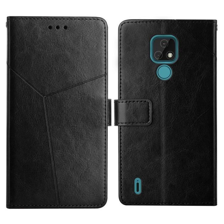For Motorola Moto E7 Y Stitching Horizontal Flip Leather Phone Case with Holder & Card Slots & Wallet & Photo Frame