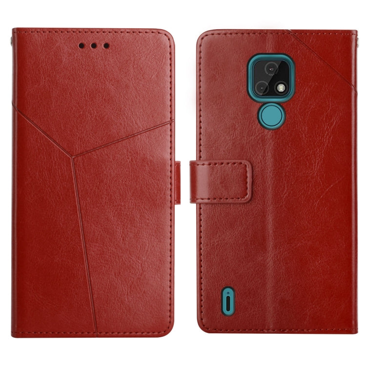 For Motorola Moto E7 Y Stitching Horizontal Flip Leather Phone Case with Holder & Card Slots & Wallet & Photo Frame