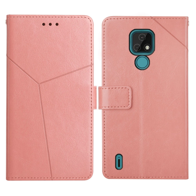 For Motorola Moto E7 Y Stitching Horizontal Flip Leather Phone Case with Holder & Card Slots & Wallet & Photo Frame