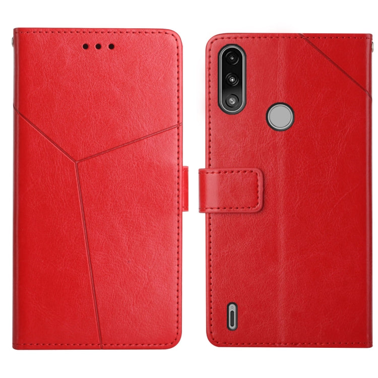 For Motorola Moto E7 Power Y Stitching Horizontal Flip Leather Phone Case with Holder & Card Slots & Wallet & Photo Frame