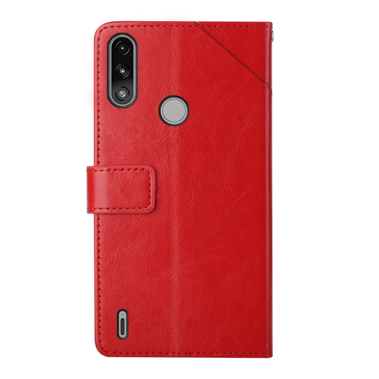 For Motorola Moto E7 Power Y Stitching Horizontal Flip Leather Phone Case with Holder & Card Slots & Wallet & Photo Frame