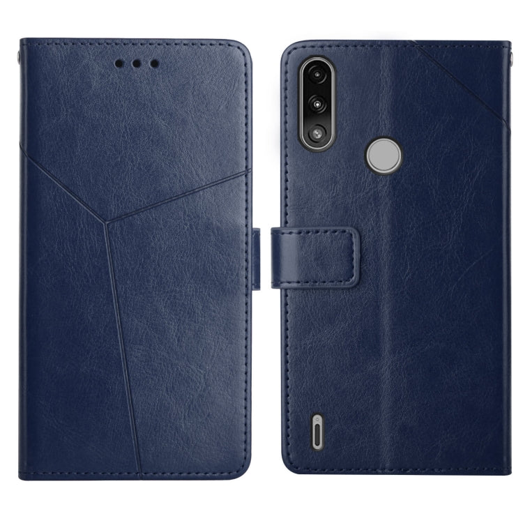 For Motorola Moto E7 Power Y Stitching Horizontal Flip Leather Phone Case with Holder & Card Slots & Wallet & Photo Frame