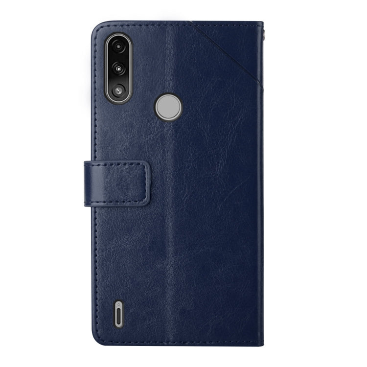 For Motorola Moto E7 Power Y Stitching Horizontal Flip Leather Phone Case with Holder & Card Slots & Wallet & Photo Frame