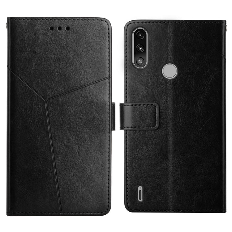 For Motorola Moto E7 Power Y Stitching Horizontal Flip Leather Phone Case with Holder & Card Slots & Wallet & Photo Frame