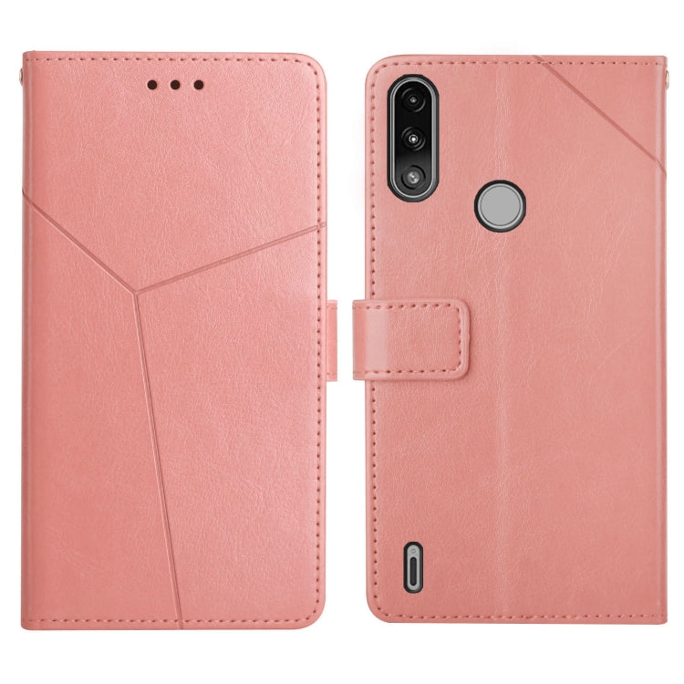 For Motorola Moto E7 Power Y Stitching Horizontal Flip Leather Phone Case with Holder & Card Slots & Wallet & Photo Frame