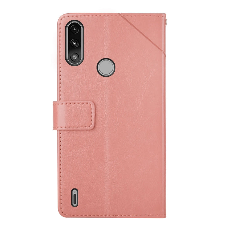 For Motorola Moto E7 Power Y Stitching Horizontal Flip Leather Phone Case with Holder & Card Slots & Wallet & Photo Frame