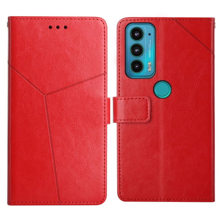 For Motorola Edge 20 Y Stitching Horizontal Flip Leather Phone Case with Holder & Card Slots & Wallet & Photo Frame