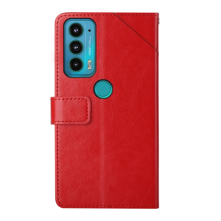 For Motorola Edge 20 Y Stitching Horizontal Flip Leather Phone Case with Holder & Card Slots & Wallet & Photo Frame