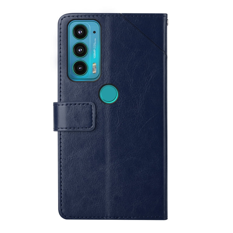 For Motorola Edge 20 Y Stitching Horizontal Flip Leather Phone Case with Holder & Card Slots & Wallet & Photo Frame