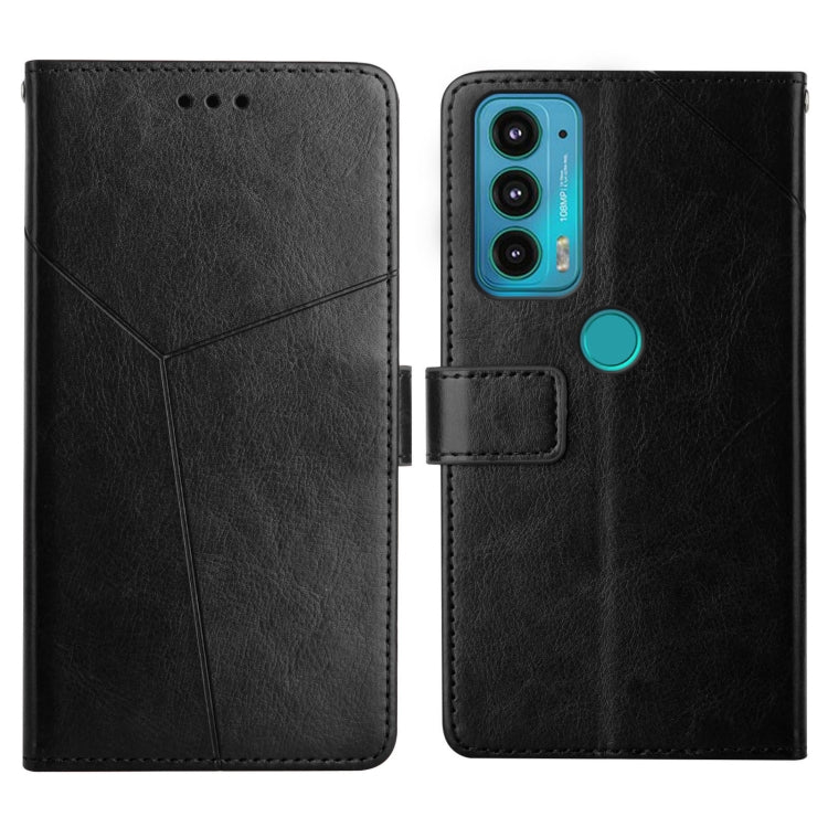 For Motorola Edge 20 Y Stitching Horizontal Flip Leather Phone Case with Holder & Card Slots & Wallet & Photo Frame
