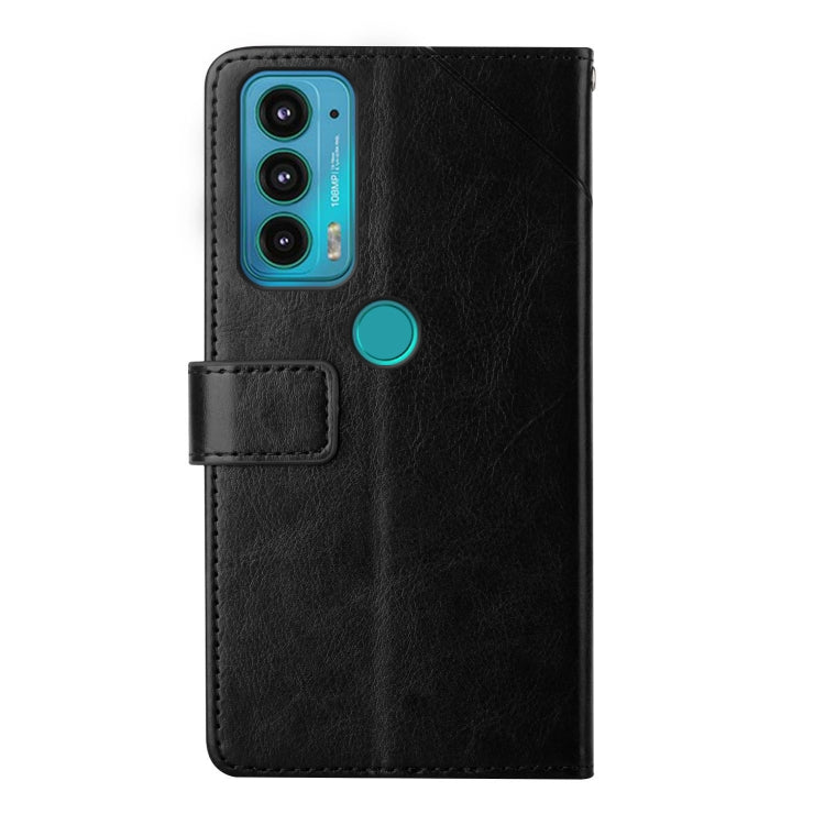 For Motorola Edge 20 Y Stitching Horizontal Flip Leather Phone Case with Holder & Card Slots & Wallet & Photo Frame