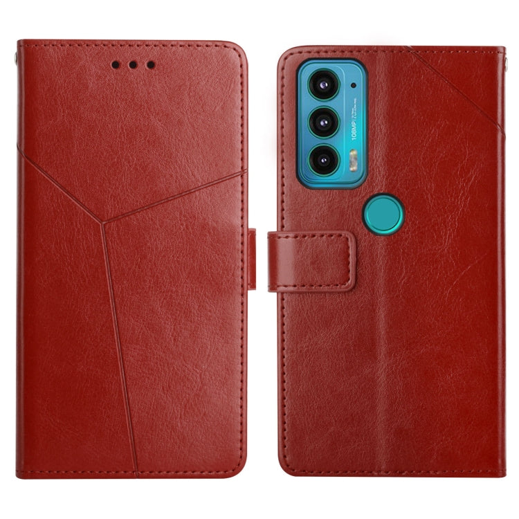 For Motorola Edge 20 Y Stitching Horizontal Flip Leather Phone Case with Holder & Card Slots & Wallet & Photo Frame