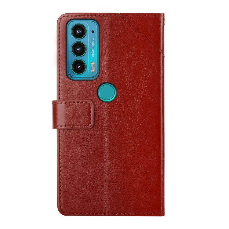 For Motorola Edge 20 Y Stitching Horizontal Flip Leather Phone Case with Holder & Card Slots & Wallet & Photo Frame