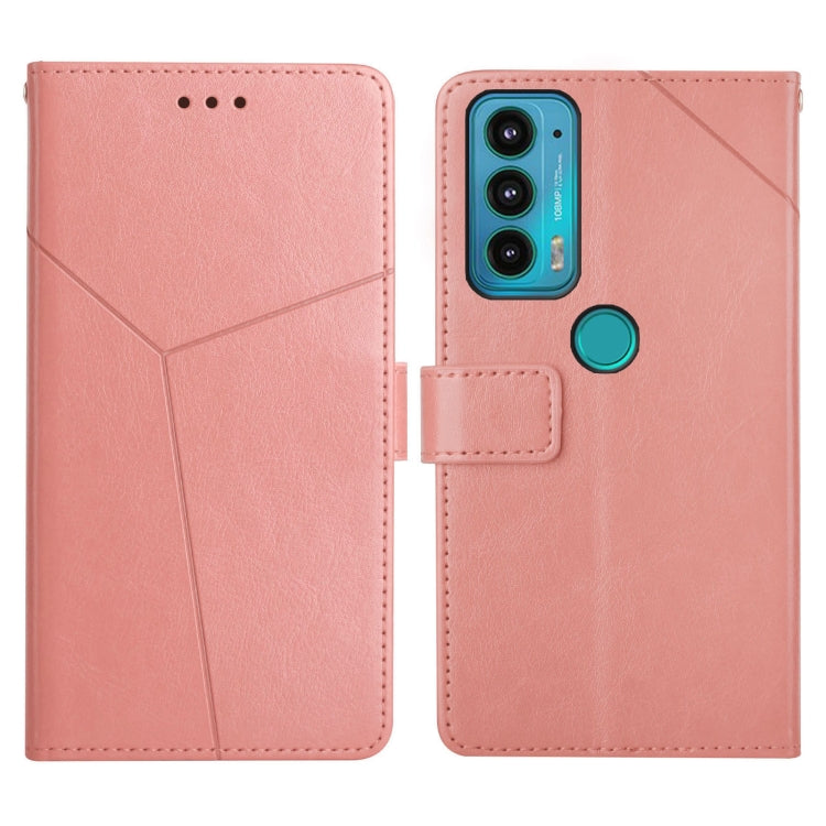 For Motorola Edge 20 Y Stitching Horizontal Flip Leather Phone Case with Holder & Card Slots & Wallet & Photo Frame