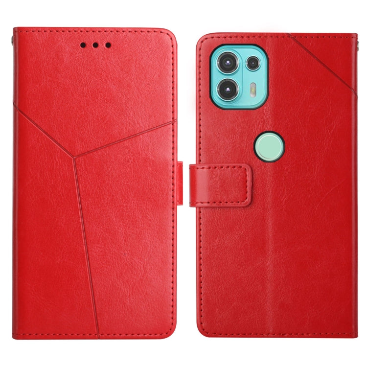 For Motorola Edge 20 Lite Y Stitching Horizontal Flip Leather Phone Case with Holder & Card Slots & Wallet & Photo Frame