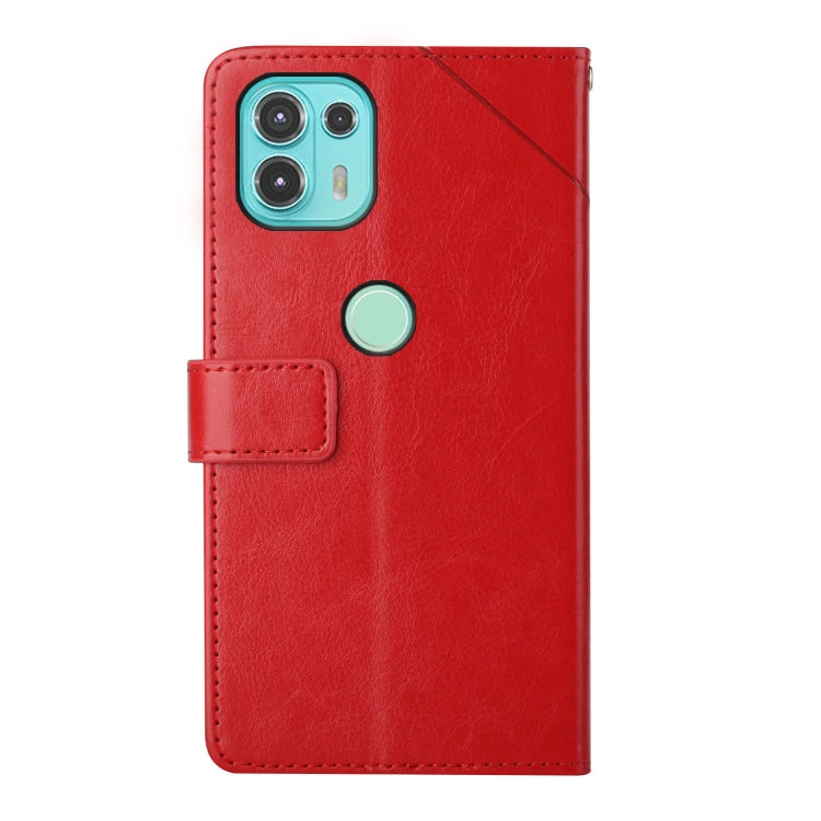 For Motorola Edge 20 Lite Y Stitching Horizontal Flip Leather Phone Case with Holder & Card Slots & Wallet & Photo Frame