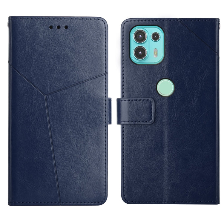 For Motorola Edge 20 Lite Y Stitching Horizontal Flip Leather Phone Case with Holder & Card Slots & Wallet & Photo Frame