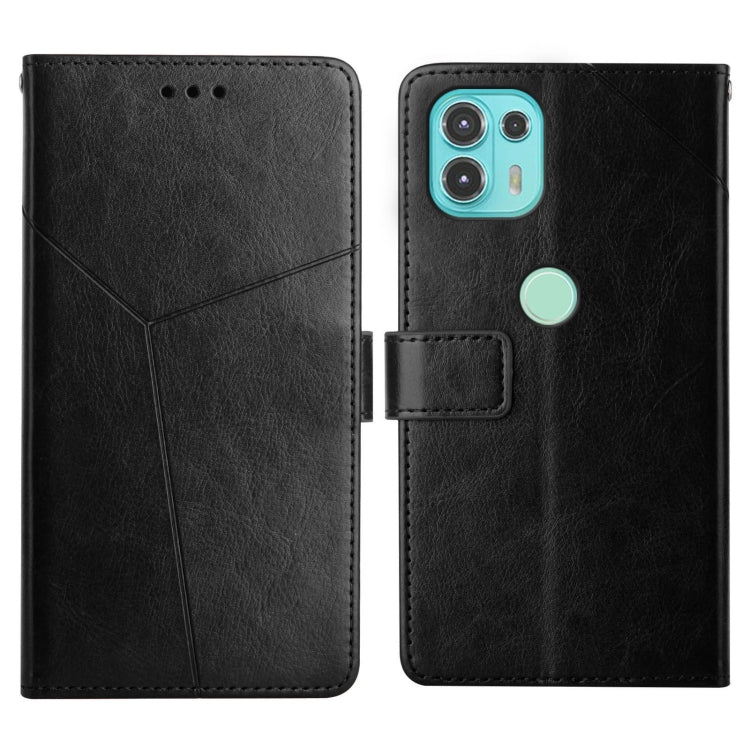 For Motorola Edge 20 Lite Y Stitching Horizontal Flip Leather Phone Case with Holder & Card Slots & Wallet & Photo Frame