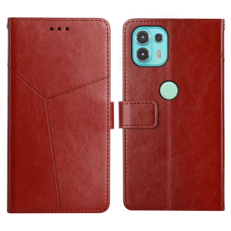 For Motorola Edge 20 Lite Y Stitching Horizontal Flip Leather Phone Case with Holder & Card Slots & Wallet & Photo Frame