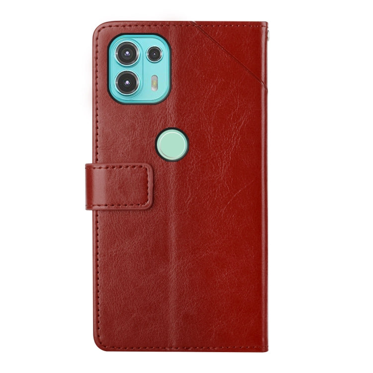 For Motorola Edge 20 Lite Y Stitching Horizontal Flip Leather Phone Case with Holder & Card Slots & Wallet & Photo Frame