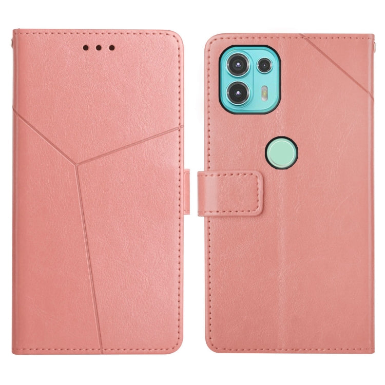 For Motorola Edge 20 Lite Y Stitching Horizontal Flip Leather Phone Case with Holder & Card Slots & Wallet & Photo Frame