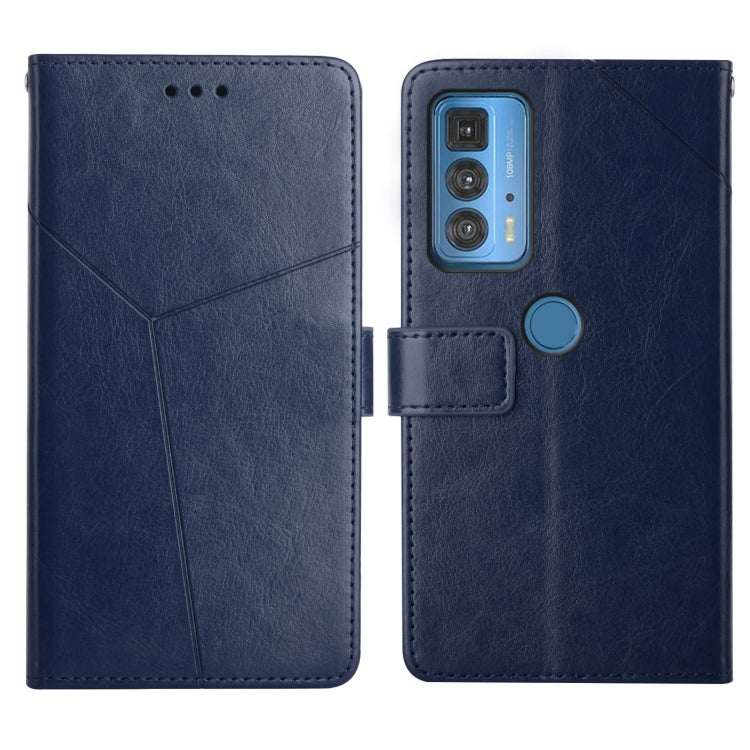 For Motorola Edge 20 Pro Y Stitching Horizontal Flip Leather Phone Case with Holder & Card Slots & Wallet & Photo Frame