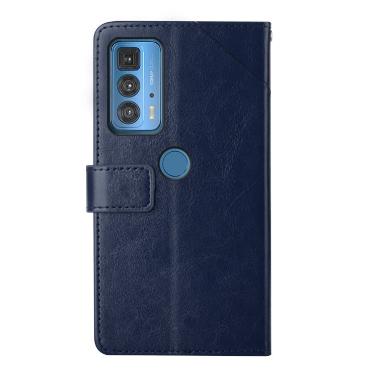 For Motorola Edge 20 Pro Y Stitching Horizontal Flip Leather Phone Case with Holder & Card Slots & Wallet & Photo Frame