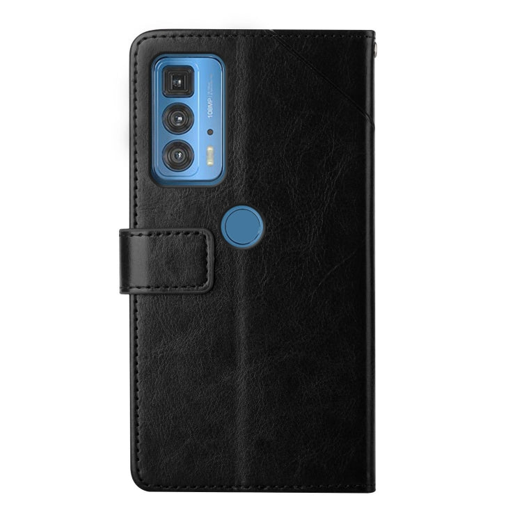 For Motorola Edge 20 Pro Y Stitching Horizontal Flip Leather Phone Case with Holder & Card Slots & Wallet & Photo Frame