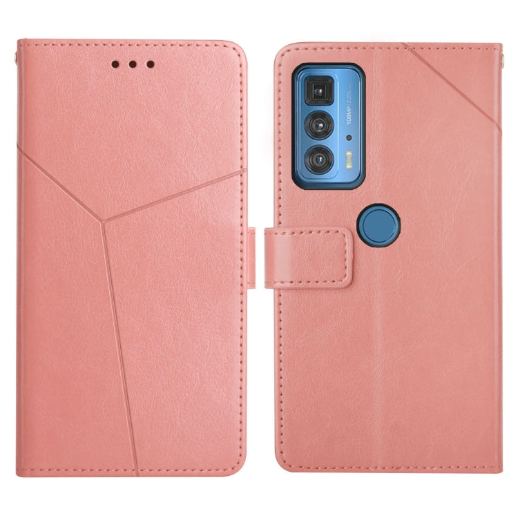 For Motorola Edge 20 Pro Y Stitching Horizontal Flip Leather Phone Case with Holder & Card Slots & Wallet & Photo Frame