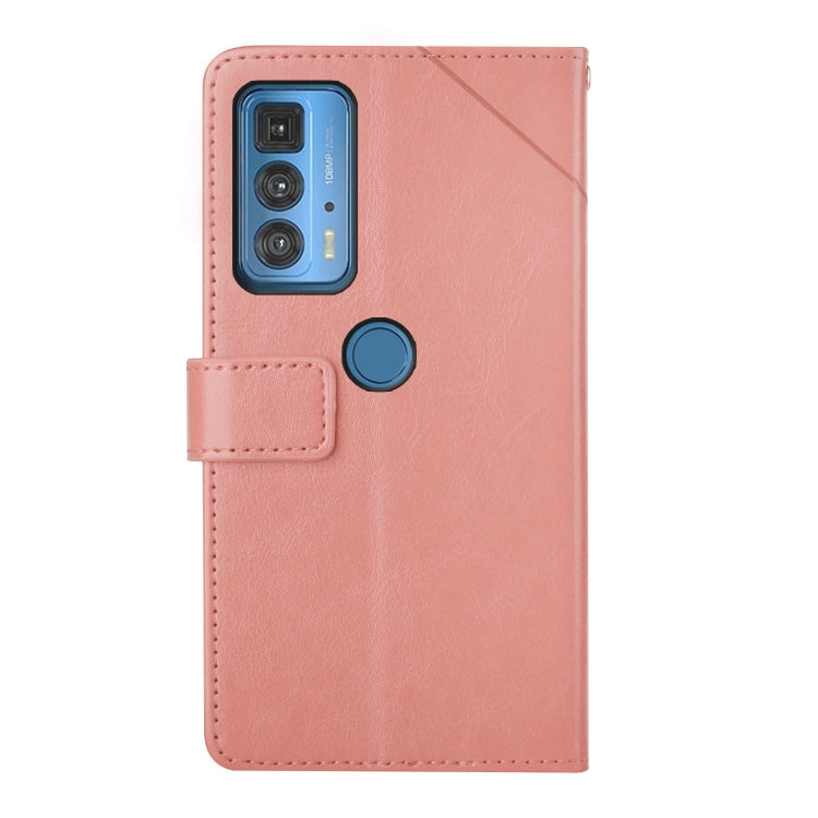 For Motorola Edge 20 Pro Y Stitching Horizontal Flip Leather Phone Case with Holder & Card Slots & Wallet & Photo Frame