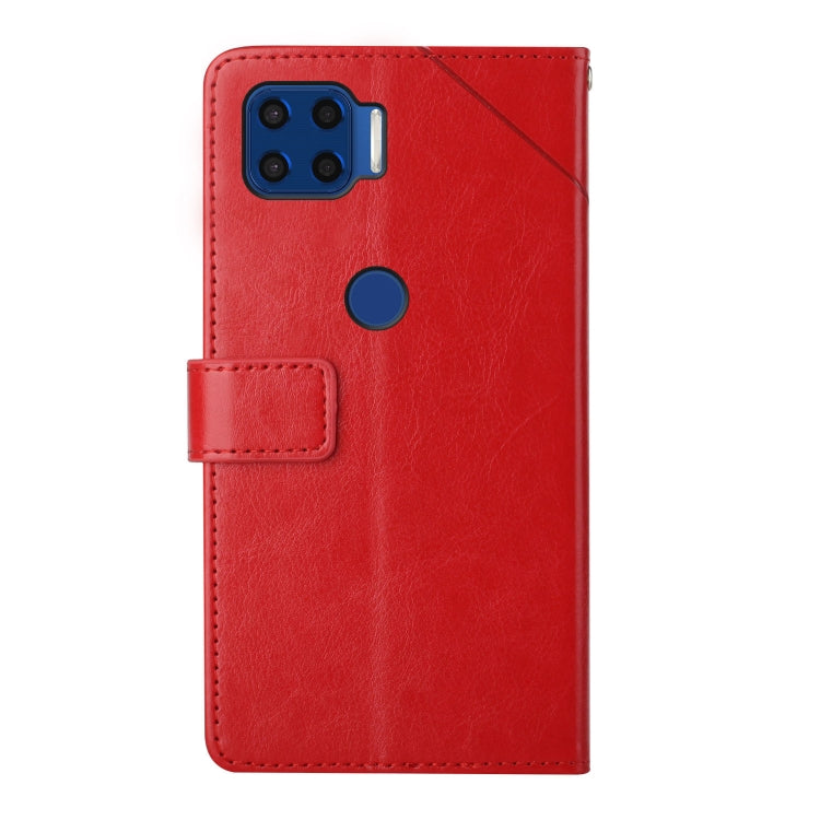 For Motorola Moto G 5G Plus Y Stitching Horizontal Flip Leather Phone Case with Holder & Card Slots & Wallet & Photo Frame