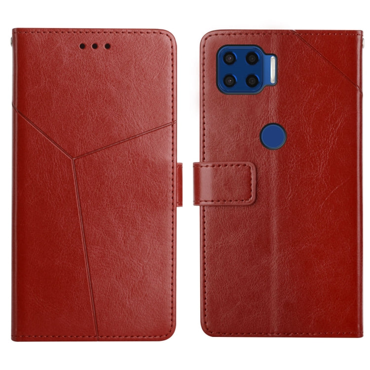 For Motorola Moto G 5G Plus Y Stitching Horizontal Flip Leather Phone Case with Holder & Card Slots & Wallet & Photo Frame