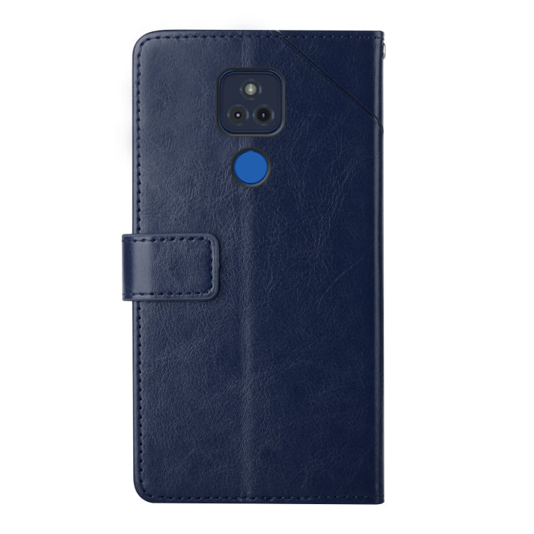 For Motorola Moto G Play 2021 Y Stitching Horizontal Flip Leather Phone Case with Holder & Card Slots & Wallet & Photo Frame
