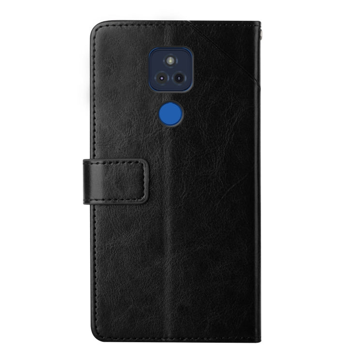 For Motorola Moto G Play 2021 Y Stitching Horizontal Flip Leather Phone Case with Holder & Card Slots & Wallet & Photo Frame