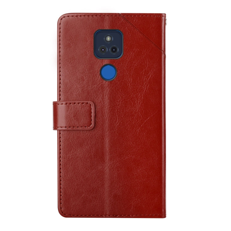 For Motorola Moto G Play 2021 Y Stitching Horizontal Flip Leather Phone Case with Holder & Card Slots & Wallet & Photo Frame