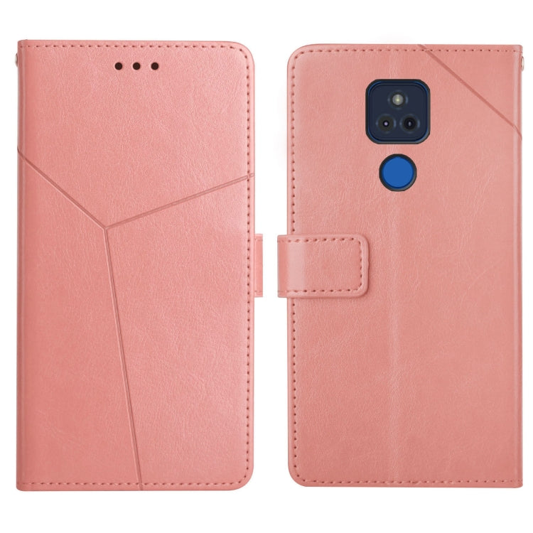 For Motorola Moto G Play 2021 Y Stitching Horizontal Flip Leather Phone Case with Holder & Card Slots & Wallet & Photo Frame