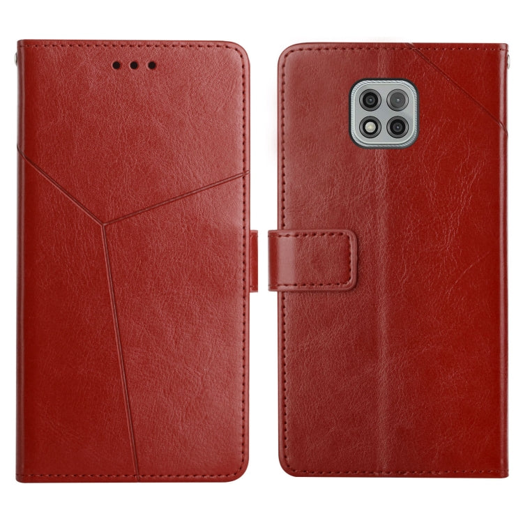 For Motorola Moto G Power 2021 Y Stitching Horizontal Flip Leather Phone Case with Holder & Card Slots & Wallet & Photo Frame