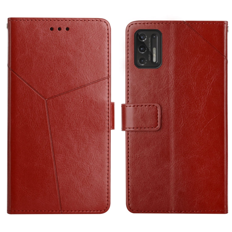 For Motorola Moto G Stylus 2021 Y Stitching Horizontal Flip Leather Phone Case with Holder & Card Slots & Wallet & Photo Frame