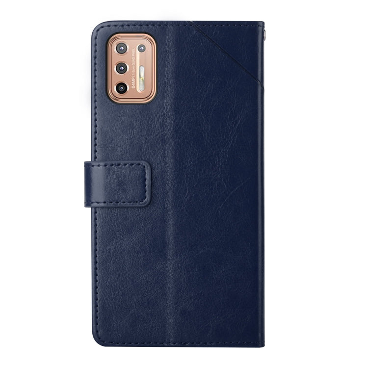 For Motorola Moto G9 Plus Y Stitching Horizontal Flip Leather Phone Case with Holder & Card Slots & Wallet & Photo Frame