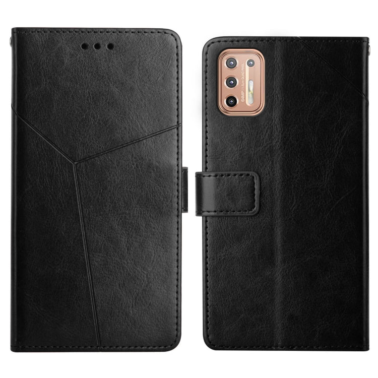 For Motorola Moto G9 Plus Y Stitching Horizontal Flip Leather Phone Case with Holder & Card Slots & Wallet & Photo Frame