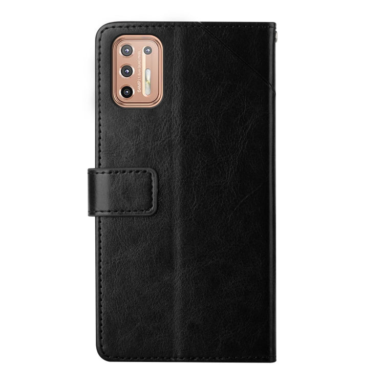 For Motorola Moto G9 Plus Y Stitching Horizontal Flip Leather Phone Case with Holder & Card Slots & Wallet & Photo Frame